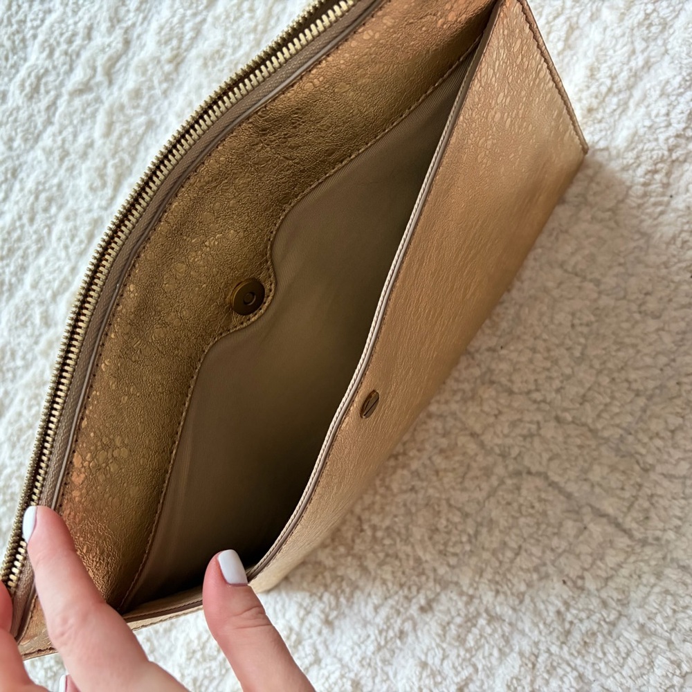 J Crew Gold Metallic Clutch - Picture 3 of 6